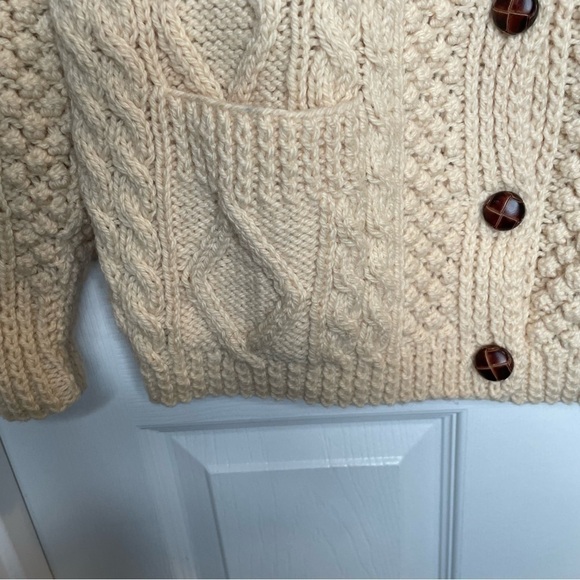 Kennedy of Ardara Irish Hand Cable Knit Pure Wool Fishermans Sweater in Cream M - Picture 11 of 16